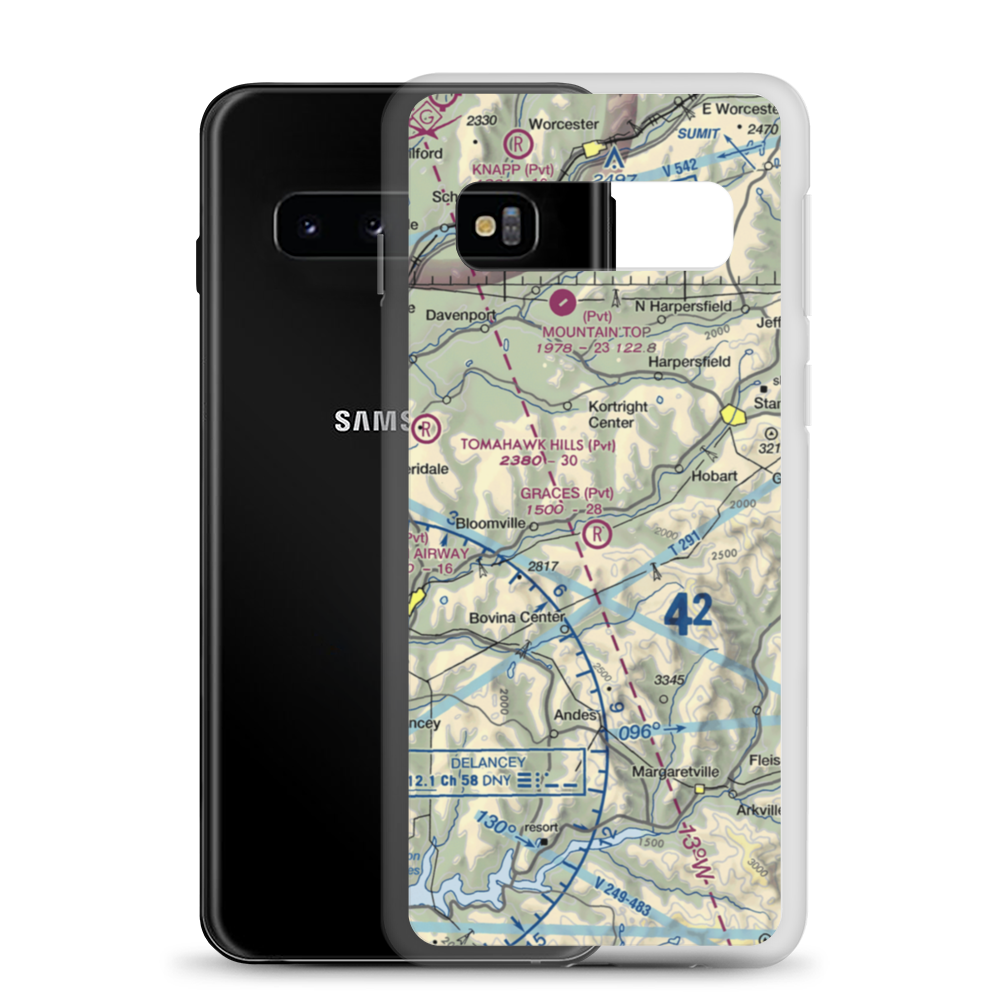 Grace's Landing Airport (NY48) VFR Sectional Samsung Case Samsung Galaxy S10 model shown