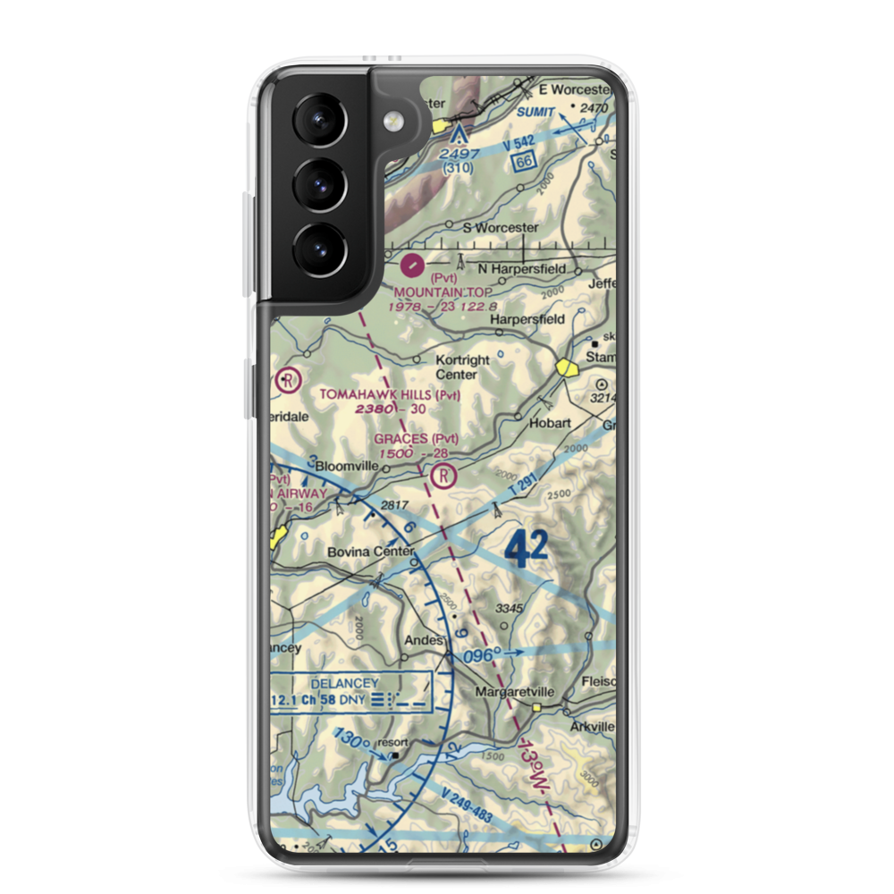 Grace's Landing Airport (NY48) VFR Sectional Samsung Case Samsung Galaxy S21 Plus model shown