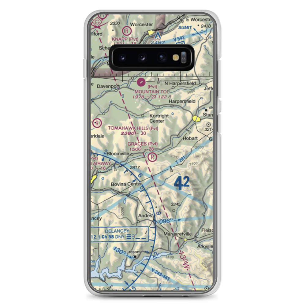 Grace's Landing Airport (NY48) VFR Sectional Samsung Case Samsung Galaxy S10+ model shown