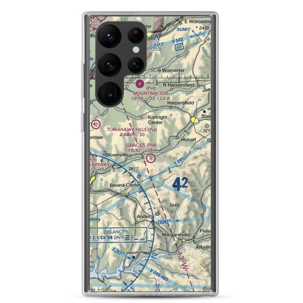 Grace's Landing Airport (NY48) VFR Sectional Samsung Case Samsung Galaxy S22 Ultra model shown