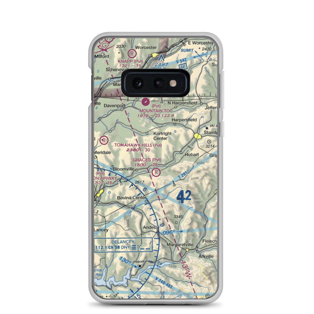 Grace's Landing Airport (NY48) VFR Sectional Samsung Case Samsung Galaxy S10e model shown