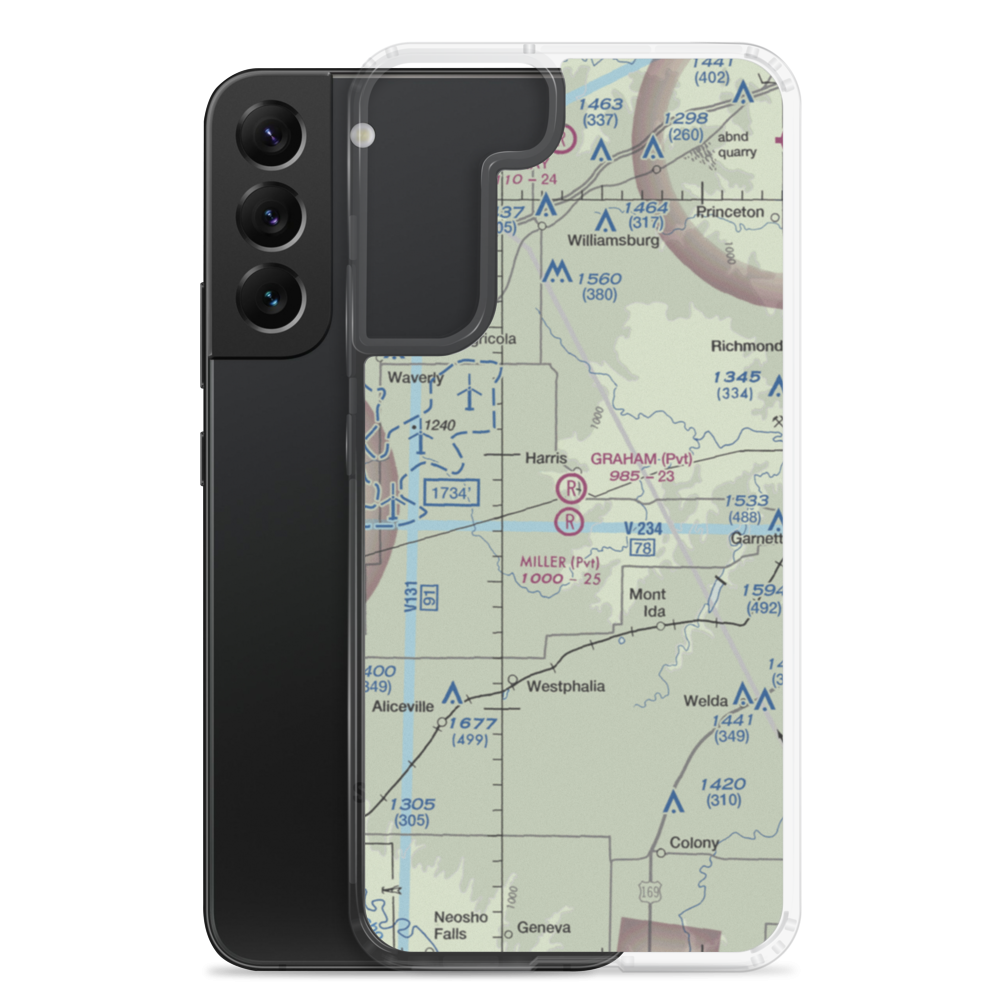 Graham Farms Airport (SN72) VFR Sectional Samsung Case Samsung Galaxy S22 Plus model shown