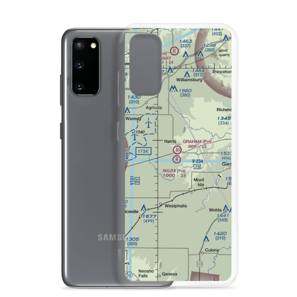Graham Farms Airport (SN72) VFR Sectional Samsung Case Samsung Galaxy S20 model shown