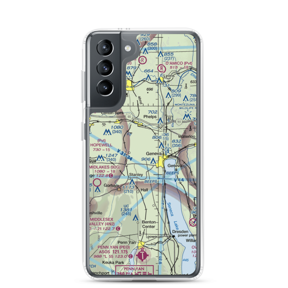 Grammar Airport (NK76) VFR Sectional Samsung Case Samsung Galaxy S21 model shown
