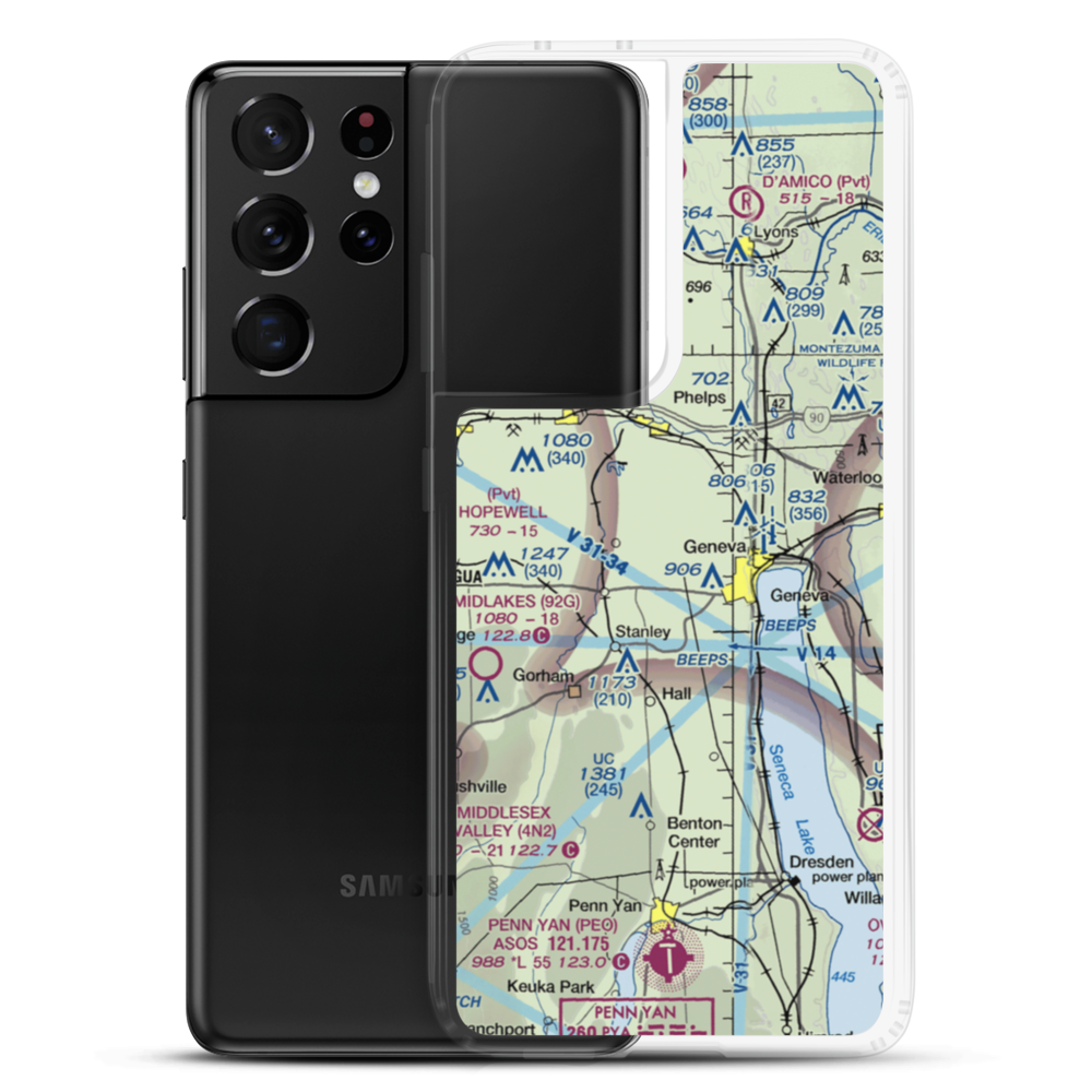 Grammar Airport (NK76) VFR Sectional Samsung Case Samsung Galaxy S21 Ultra model shown