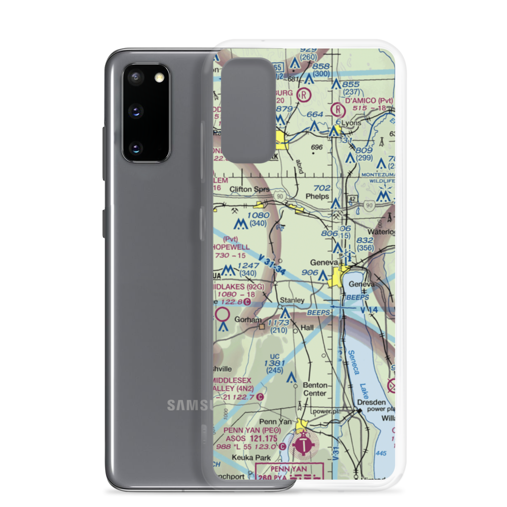 Grammar Airport (NK76) VFR Sectional Samsung Case Samsung Galaxy S20 model shown