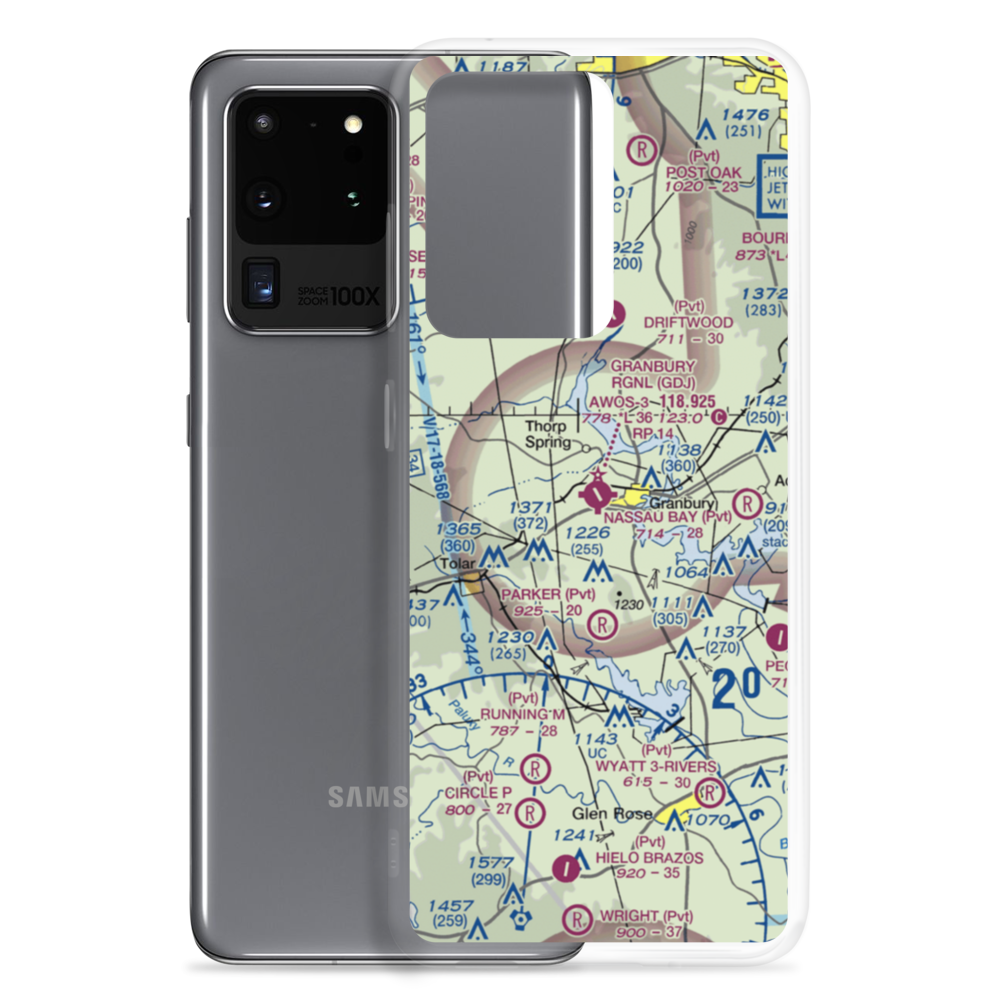 Granbury Regional Airport (GDJ) VFR Sectional Samsung Case Samsung Galaxy S20 Ultra model shown