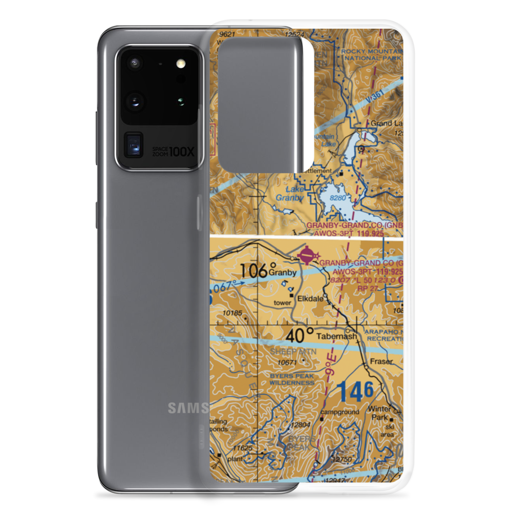 Granby Grand County Airport (GNB) VFR Sectional Samsung Case Samsung Galaxy S20 Ultra model shown