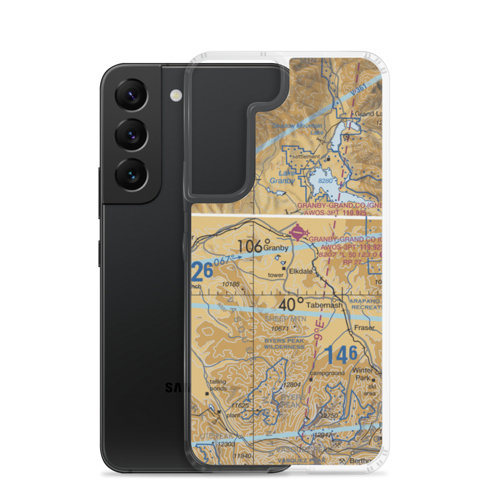 Granby Sports Park Ultralightport (CO86) VFR Sectional Samsung Case Samsung Galaxy S22 model shown