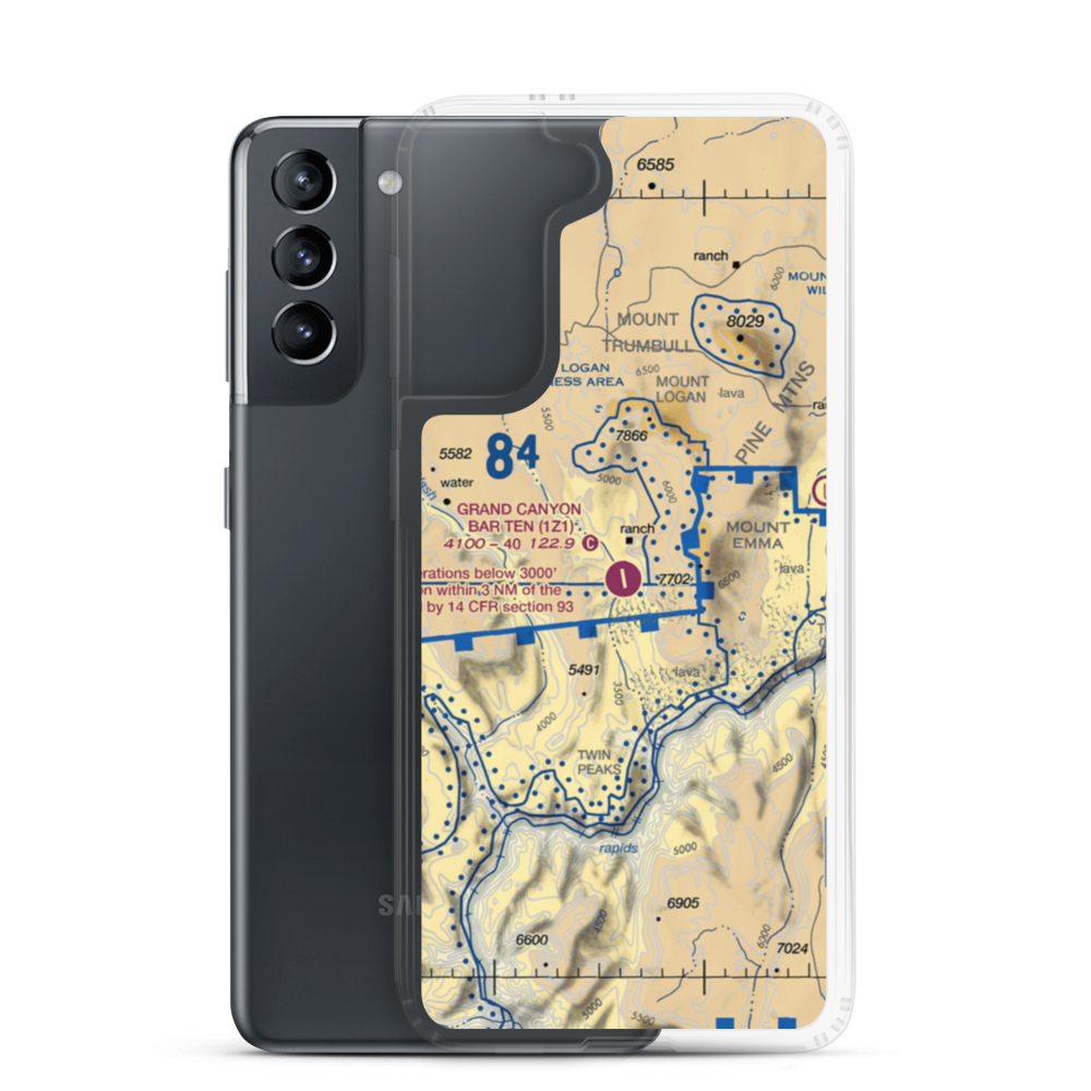Grand Canyon Bar Ten Airstrip (1Z1) VFR Sectional Samsung Case Samsung Galaxy S21 model shown