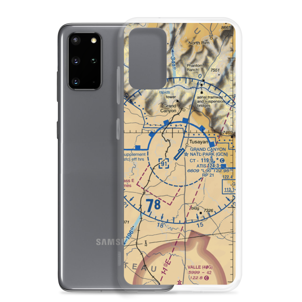 Grand Canyon National Park Airport (GCN) VFR Sectional Samsung Case Samsung Galaxy S20 Plus model shown