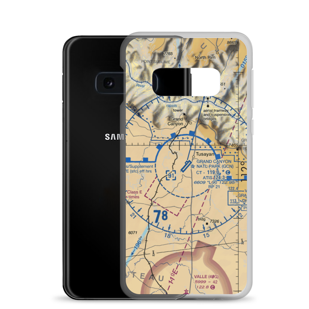 Grand Canyon National Park Airport (GCN) VFR Sectional Samsung Case Samsung Galaxy S10e model shown