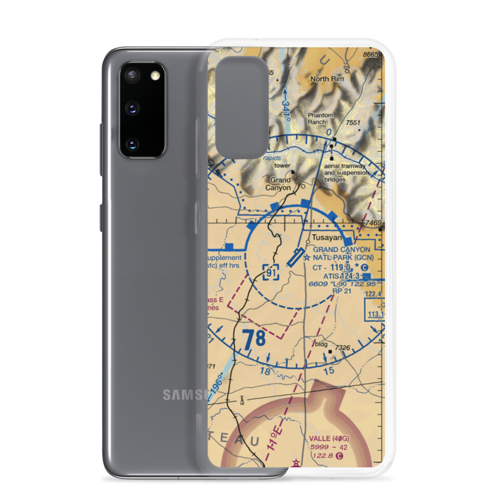 Grand Canyon National Park Airport (GCN) VFR Sectional Samsung Case Samsung Galaxy S20 model shown