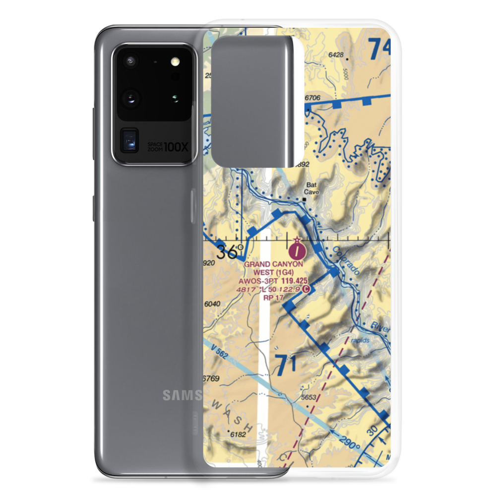 Grand Canyon West Airport (1G4) VFR Sectional Samsung Case Samsung Galaxy S20 Ultra model shown