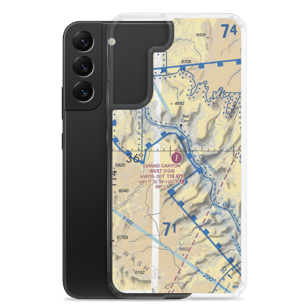 Grand Canyon West Airport (1G4) VFR Sectional Samsung Case Samsung Galaxy S22 Plus model shown