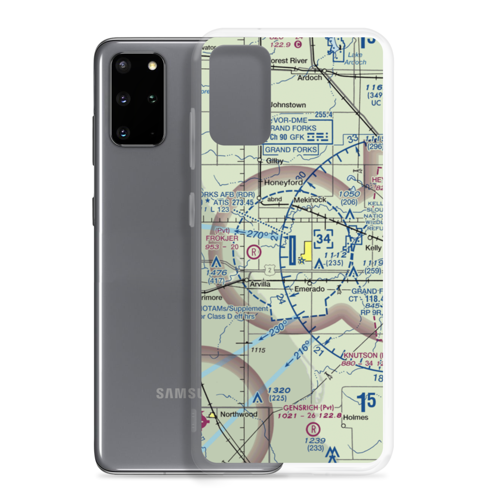 Grand Forks Air Force Base (RDR) VFR Sectional Samsung Case Samsung Galaxy S20 Plus model shown