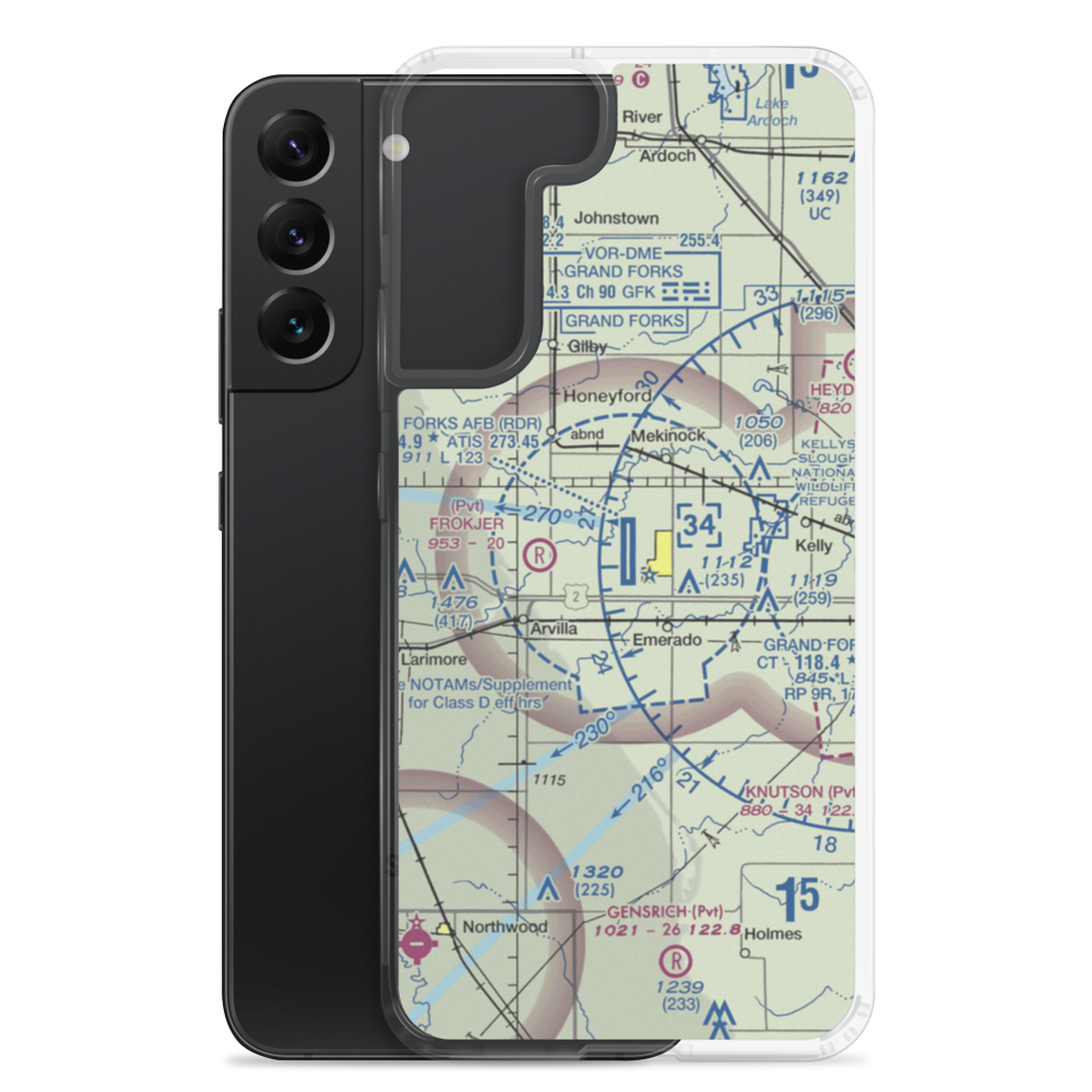 Grand Forks Air Force Base (RDR) VFR Sectional Samsung Case Samsung Galaxy S22 Plus model shown