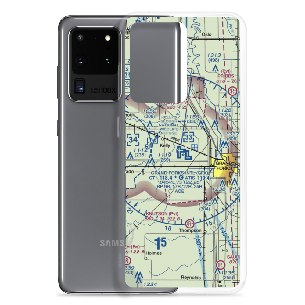 Grand Forks International Airport (GFK) VFR Sectional Samsung Case Samsung Galaxy S20 Ultra model shown