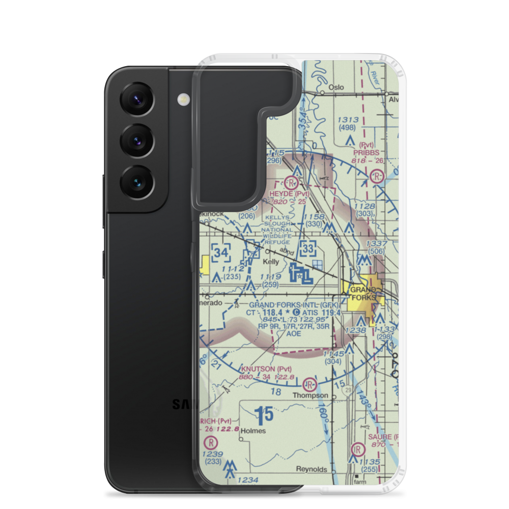 Grand Forks International Airport (GFK) VFR Sectional Samsung Case Samsung Galaxy S22 model shown