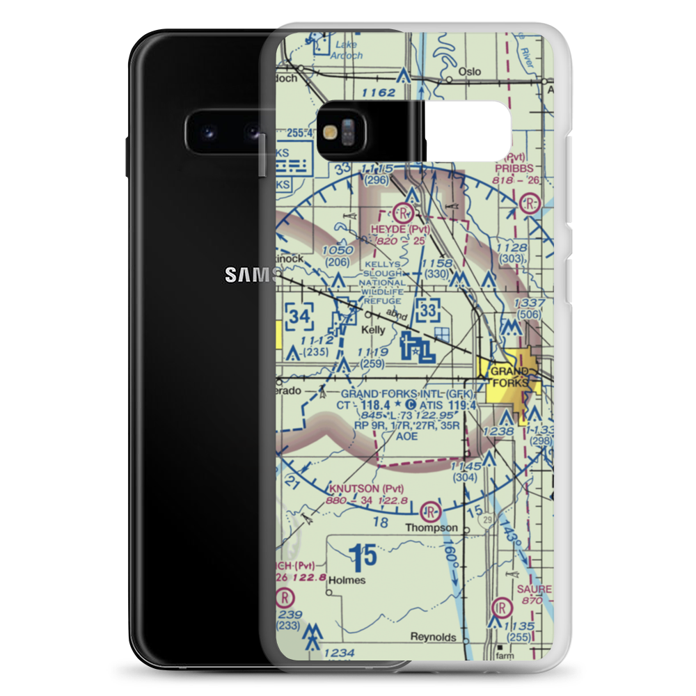 Grand Forks International Airport (GFK) VFR Sectional Samsung Case Samsung Galaxy S10+ model shown