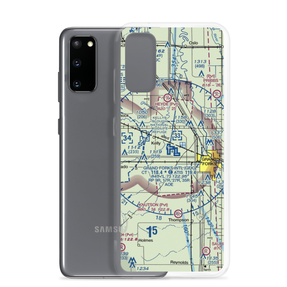 Grand Forks International Airport (GFK) VFR Sectional Samsung Case Samsung Galaxy S20 model shown