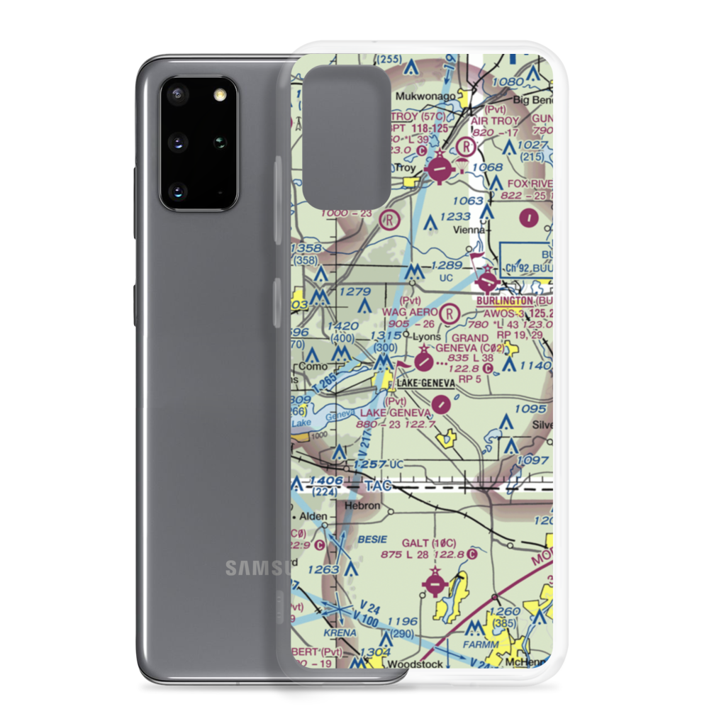 Grand Geneva Resort Airport (C02) VFR Sectional Samsung Case Samsung Galaxy S20 Plus model shown
