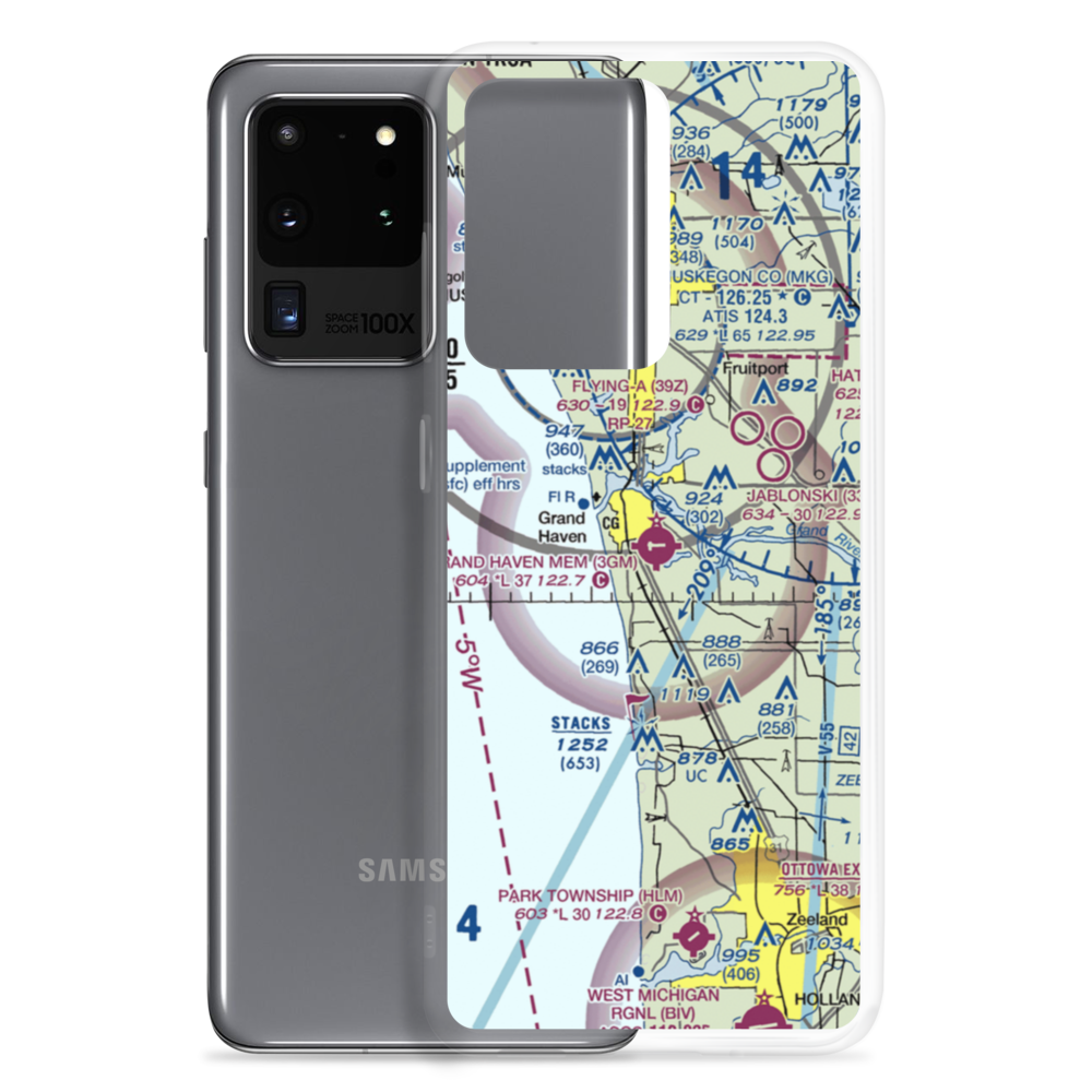 Grand Haven Memorial Airpark (3GM) VFR Sectional Samsung Case Samsung Galaxy S20 Ultra model shown