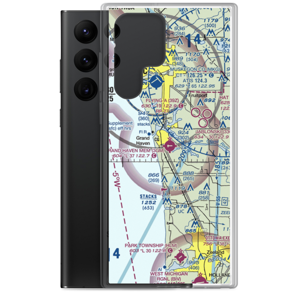 Grand Haven Memorial Airpark (3GM) VFR Sectional Samsung Case Samsung Galaxy S22 Ultra model shown