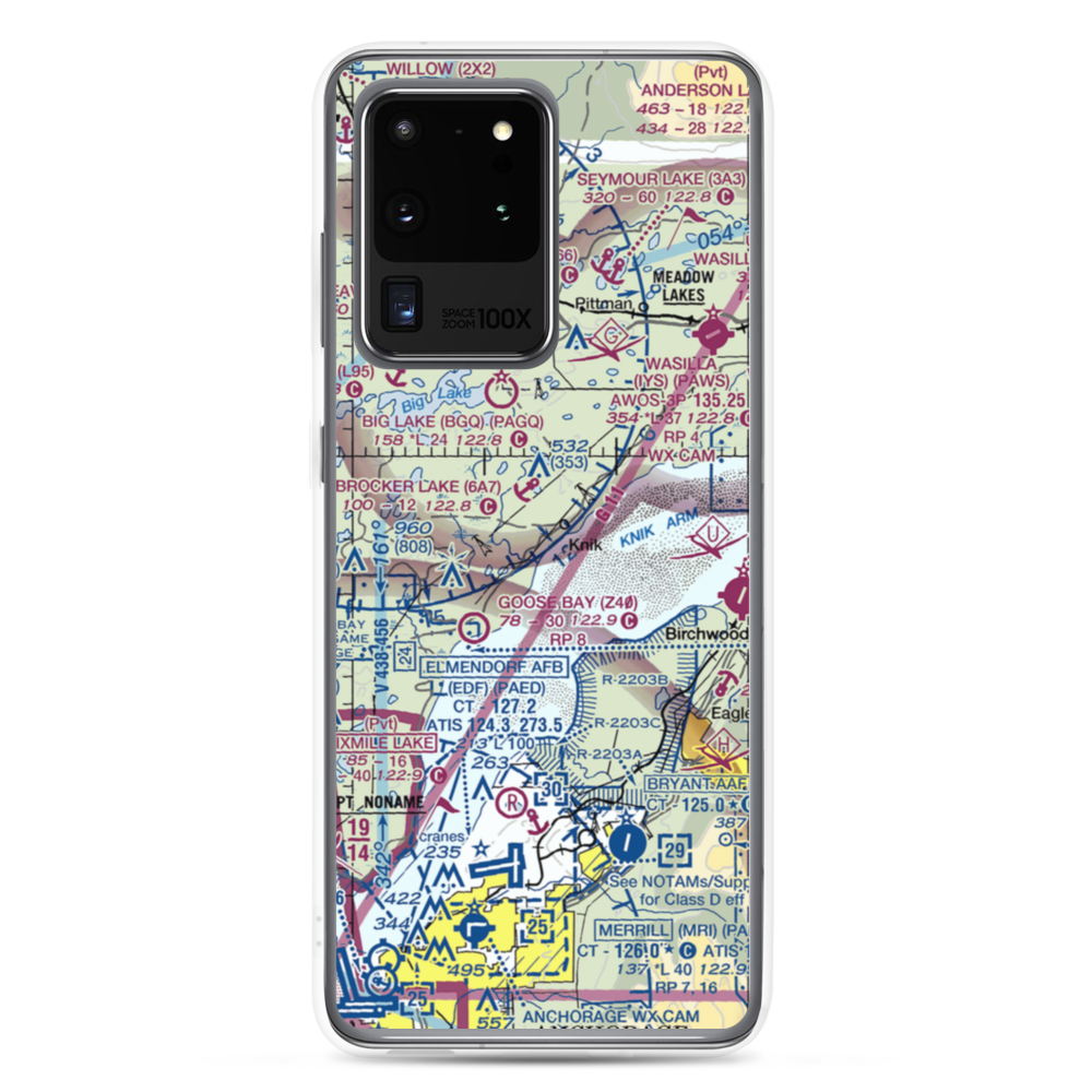 Grand Home Airport (AK99) VFR Sectional Samsung Case Samsung Galaxy S20 Ultra model shown