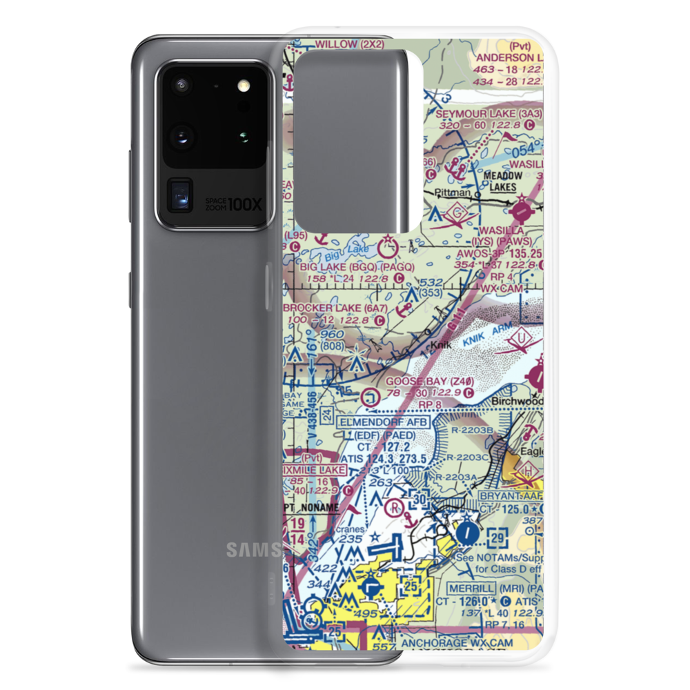 Grand Home Airport (AK99) VFR Sectional Samsung Case Samsung Galaxy S20 Ultra model shown