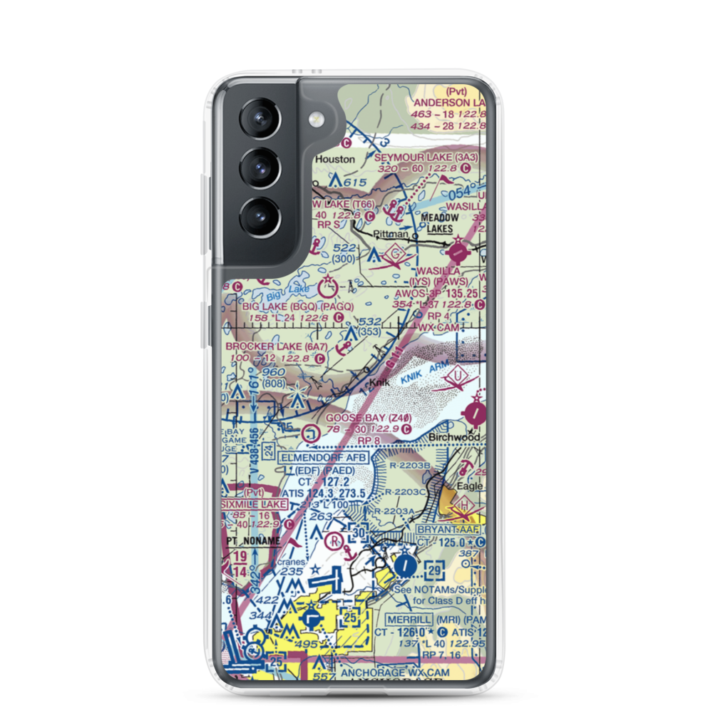 Grand Home Airport (AK99) VFR Sectional Samsung Case Samsung Galaxy S21 model shown