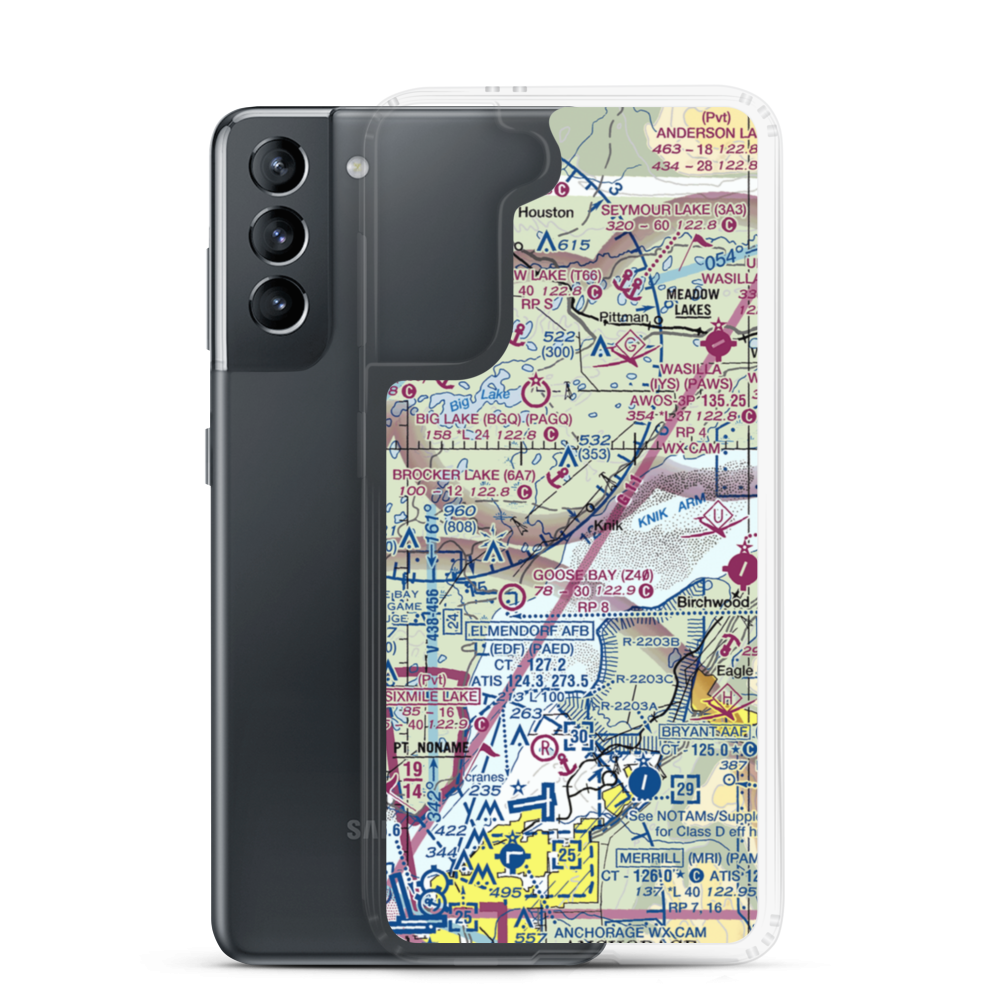 Grand Home Airport (AK99) VFR Sectional Samsung Case Samsung Galaxy S21 model shown