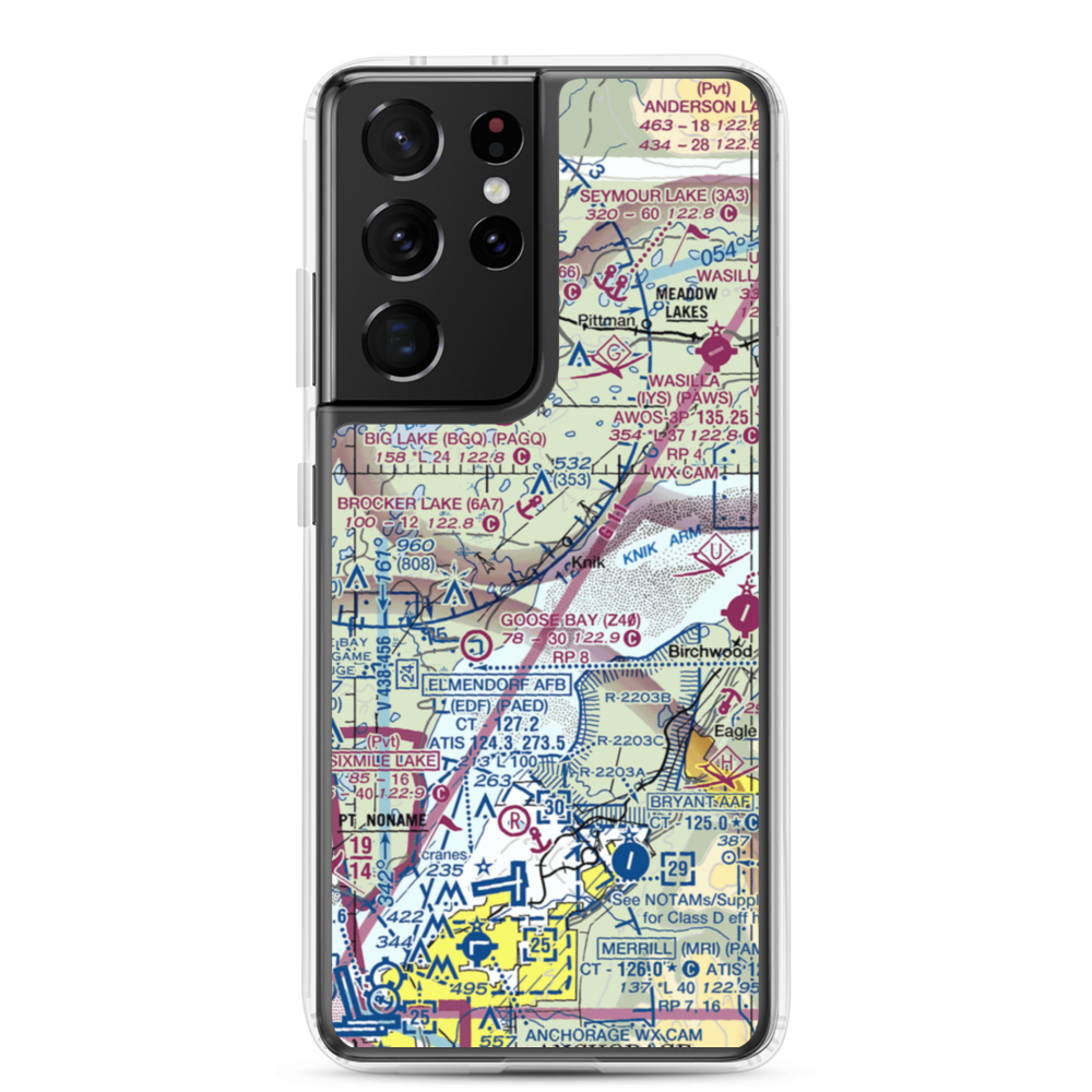 Grand Home Airport (AK99) VFR Sectional Samsung Case Samsung Galaxy S21 Ultra model shown