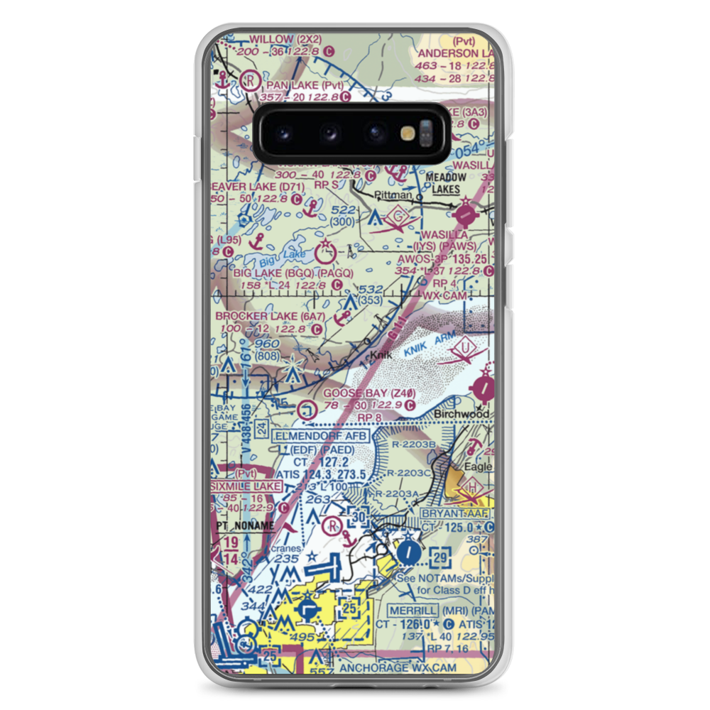 Grand Home Airport (AK99) VFR Sectional Samsung Case Samsung Galaxy S10+ model shown