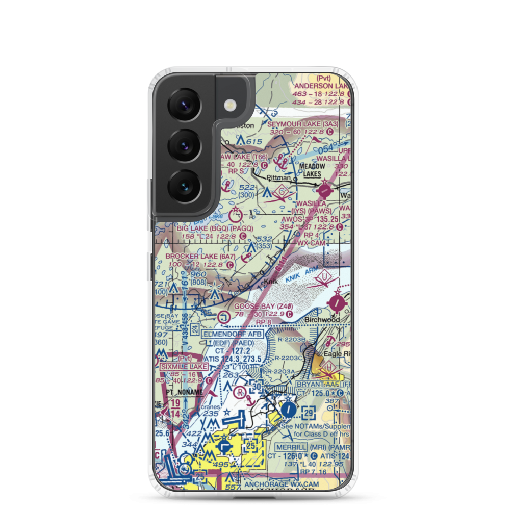 Grand Home Airport (AK99) VFR Sectional Samsung Case Samsung Galaxy S22 model shown