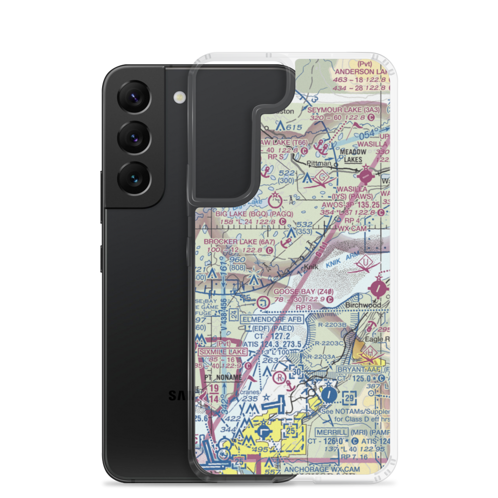 Grand Home Airport (AK99) VFR Sectional Samsung Case Samsung Galaxy S22 model shown
