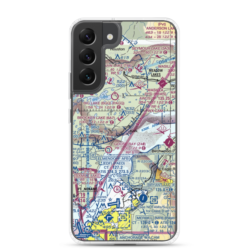 Grand Home Airport (AK99) VFR Sectional Samsung Case Samsung Galaxy S22 Plus model shown