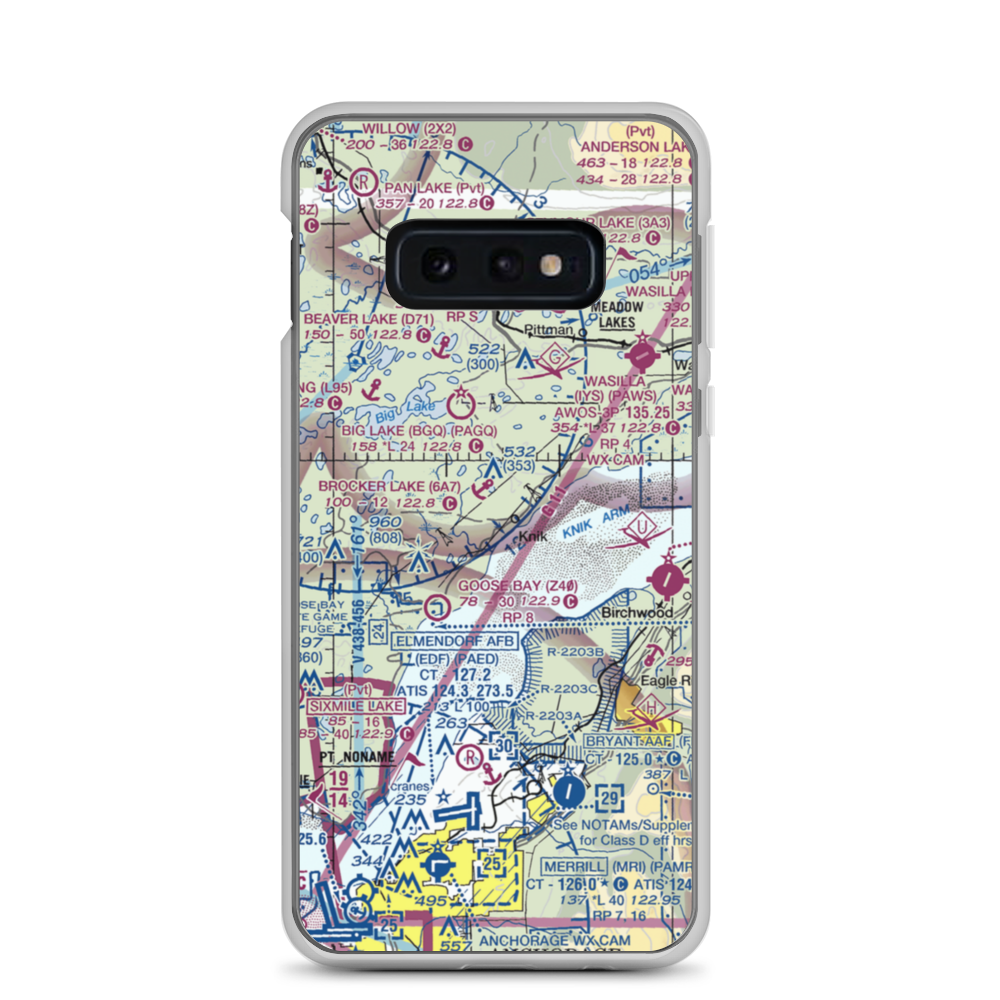 Grand Home Airport (AK99) VFR Sectional Samsung Case Samsung Galaxy S10e model shown