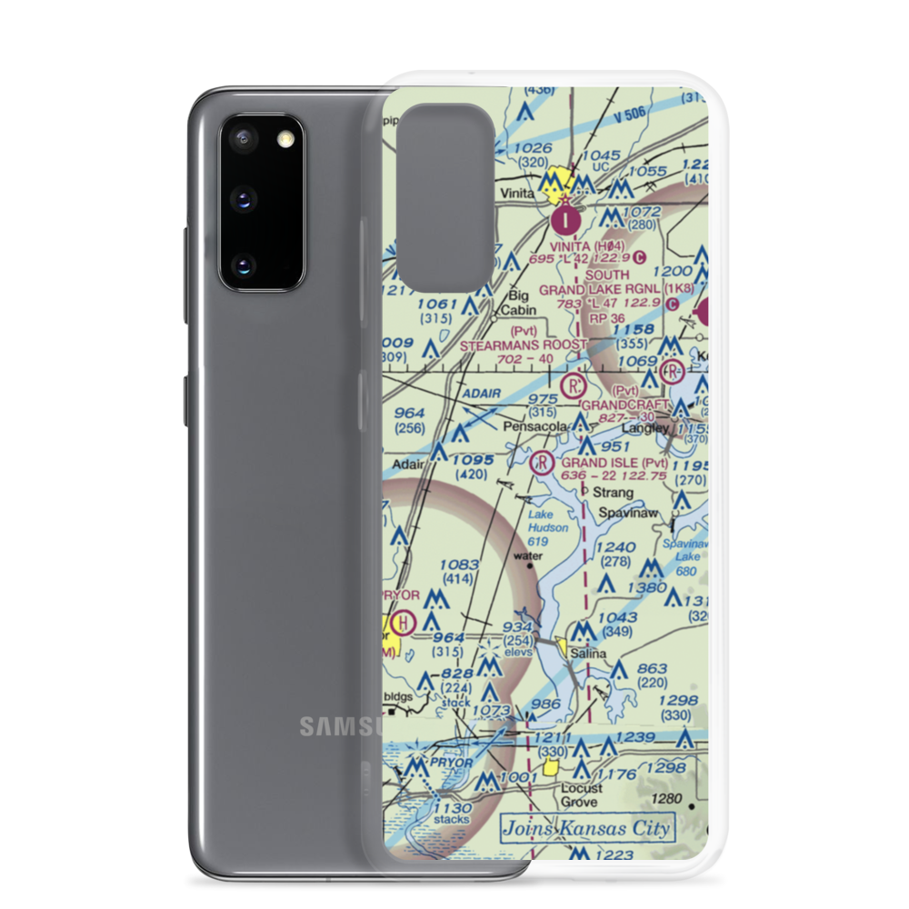 Grand Isle Airport (OK18) VFR Sectional Samsung Case Samsung Galaxy S20 model shown