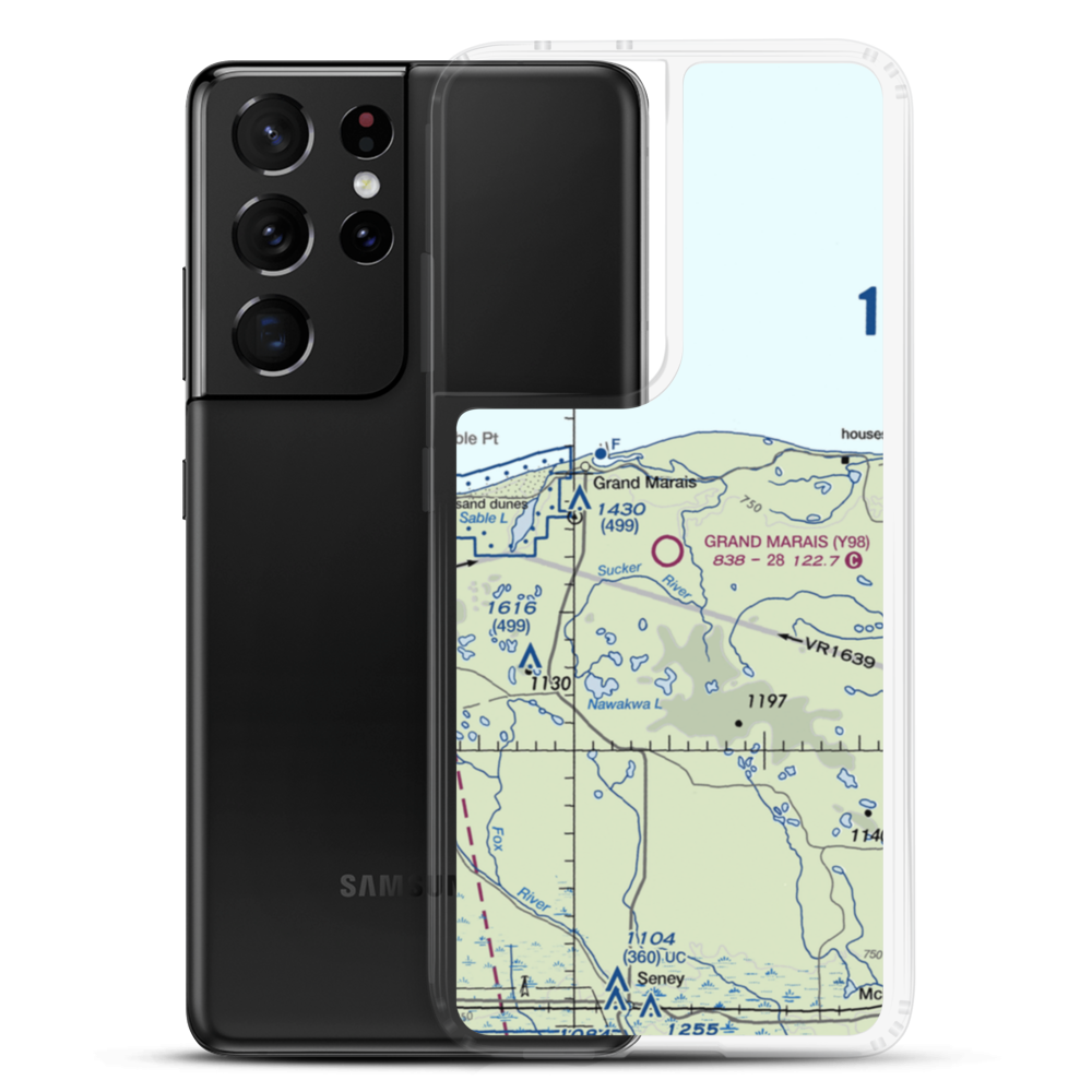 Grand Marais Airport (Y98) VFR Sectional Samsung Case Samsung Galaxy S21 Ultra model shown