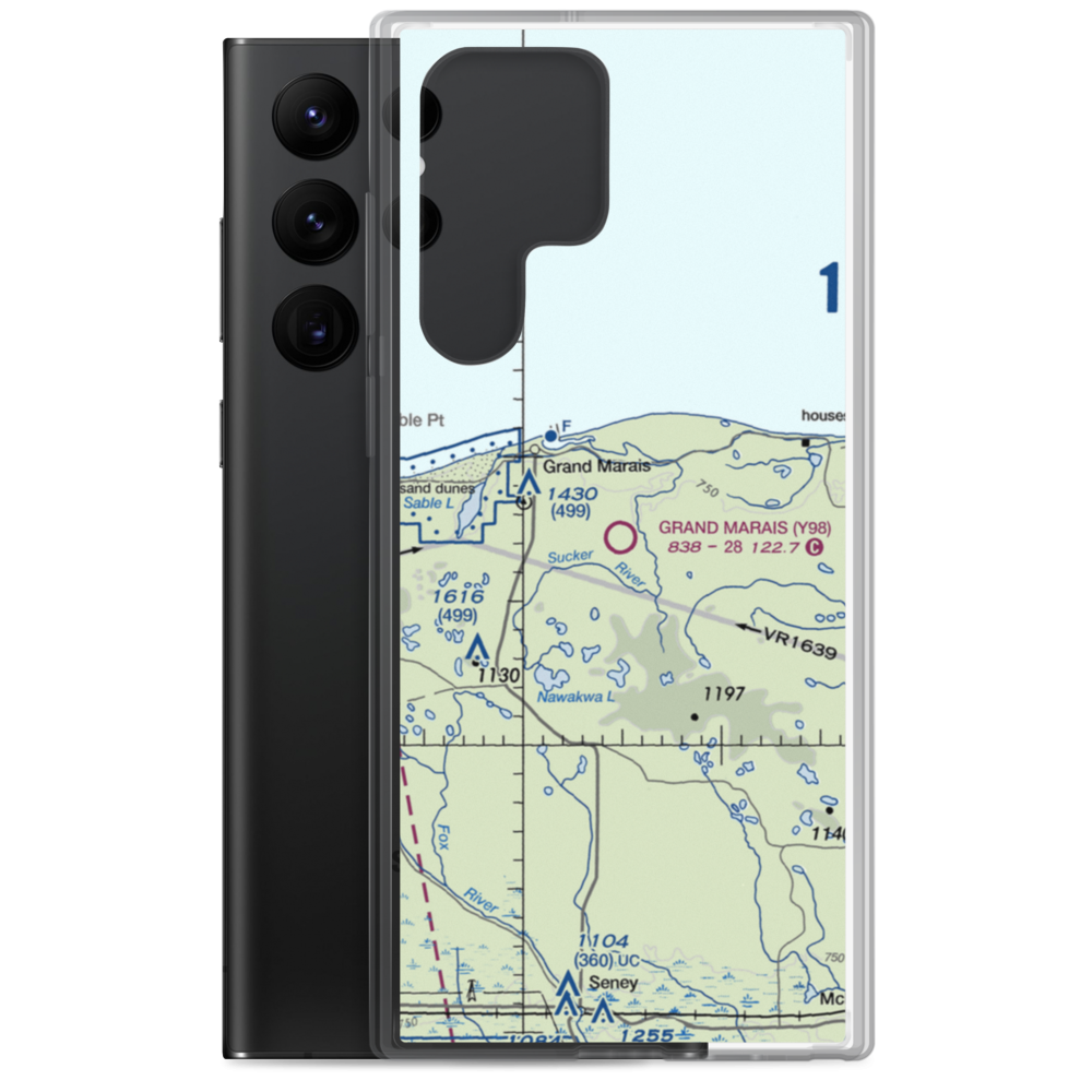 Grand Marais Airport (Y98) VFR Sectional Samsung Case Samsung Galaxy S22 Ultra model shown