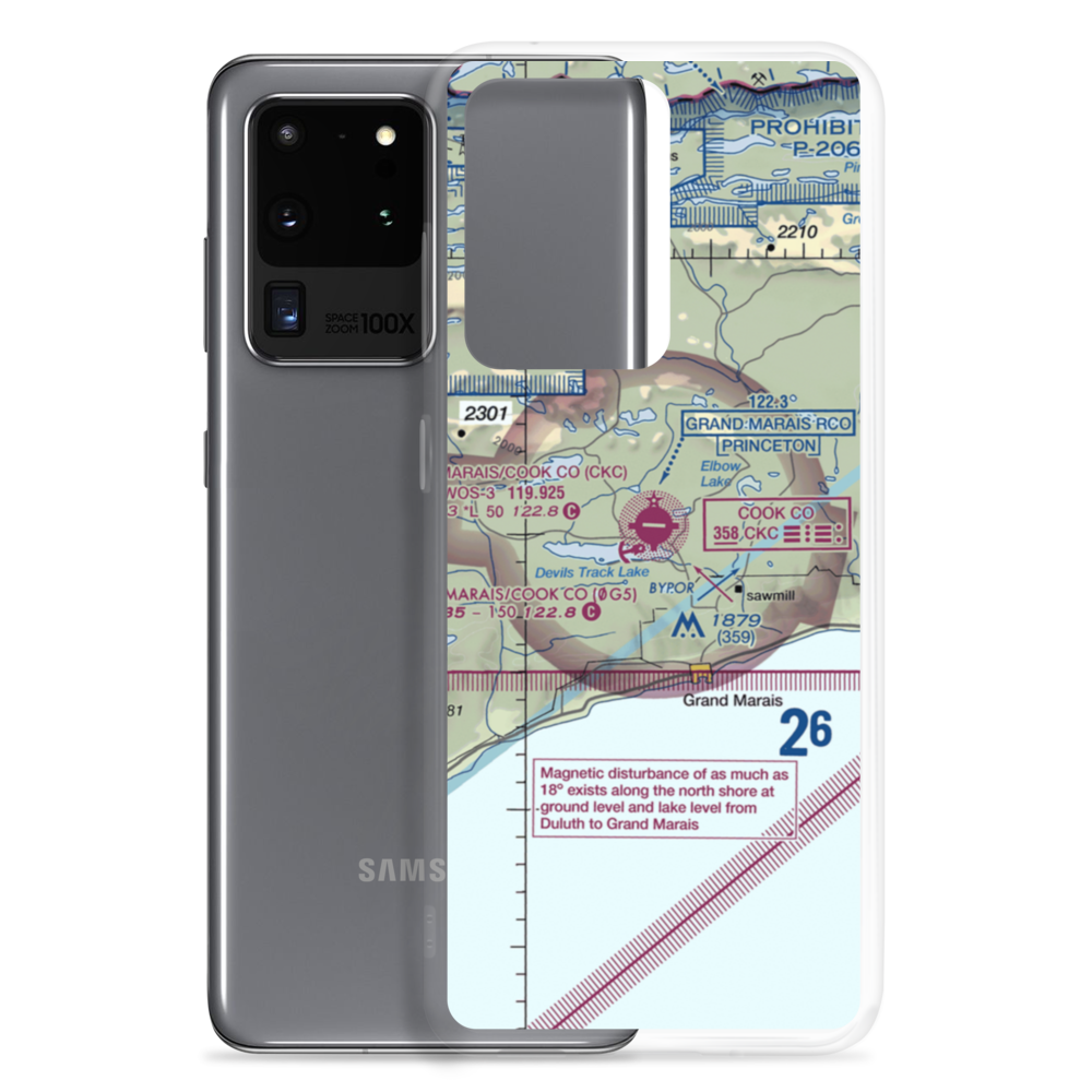 Grand Marais/Cook County Seaplane Base (0G5) VFR Sectional Samsung Case Samsung Galaxy S20 Ultra model shown