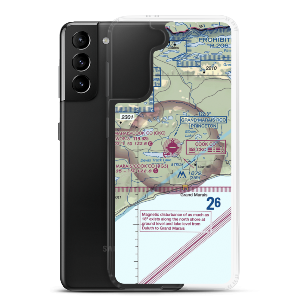 Grand Marais/Cook County Seaplane Base (0G5) VFR Sectional Samsung Case Samsung Galaxy S21 Plus model shown