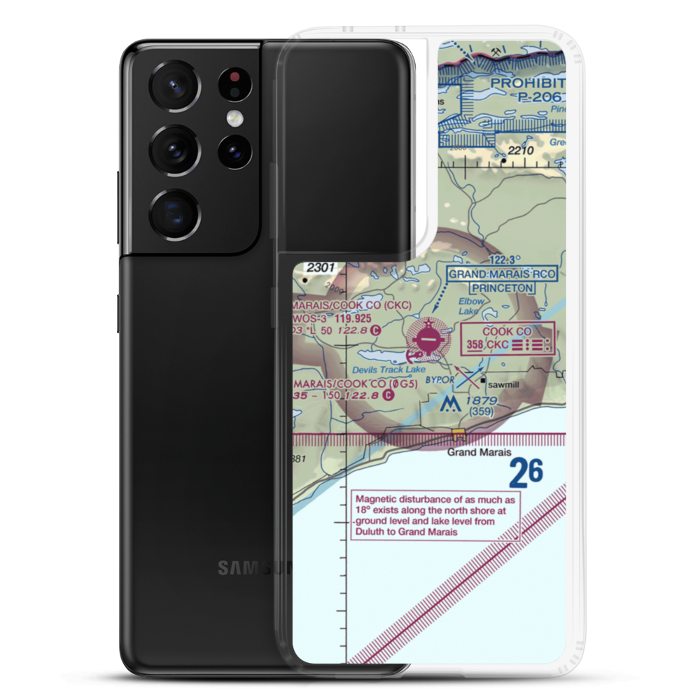 Grand Marais/Cook County Seaplane Base (0G5) VFR Sectional Samsung Case Samsung Galaxy S21 Ultra model shown
