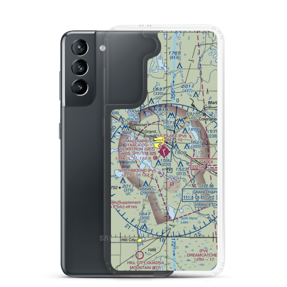Grand Rapids Itasca Co-Gordon Newstrom field (GPZ) VFR Sectional Samsung Case Samsung Galaxy S21 model shown