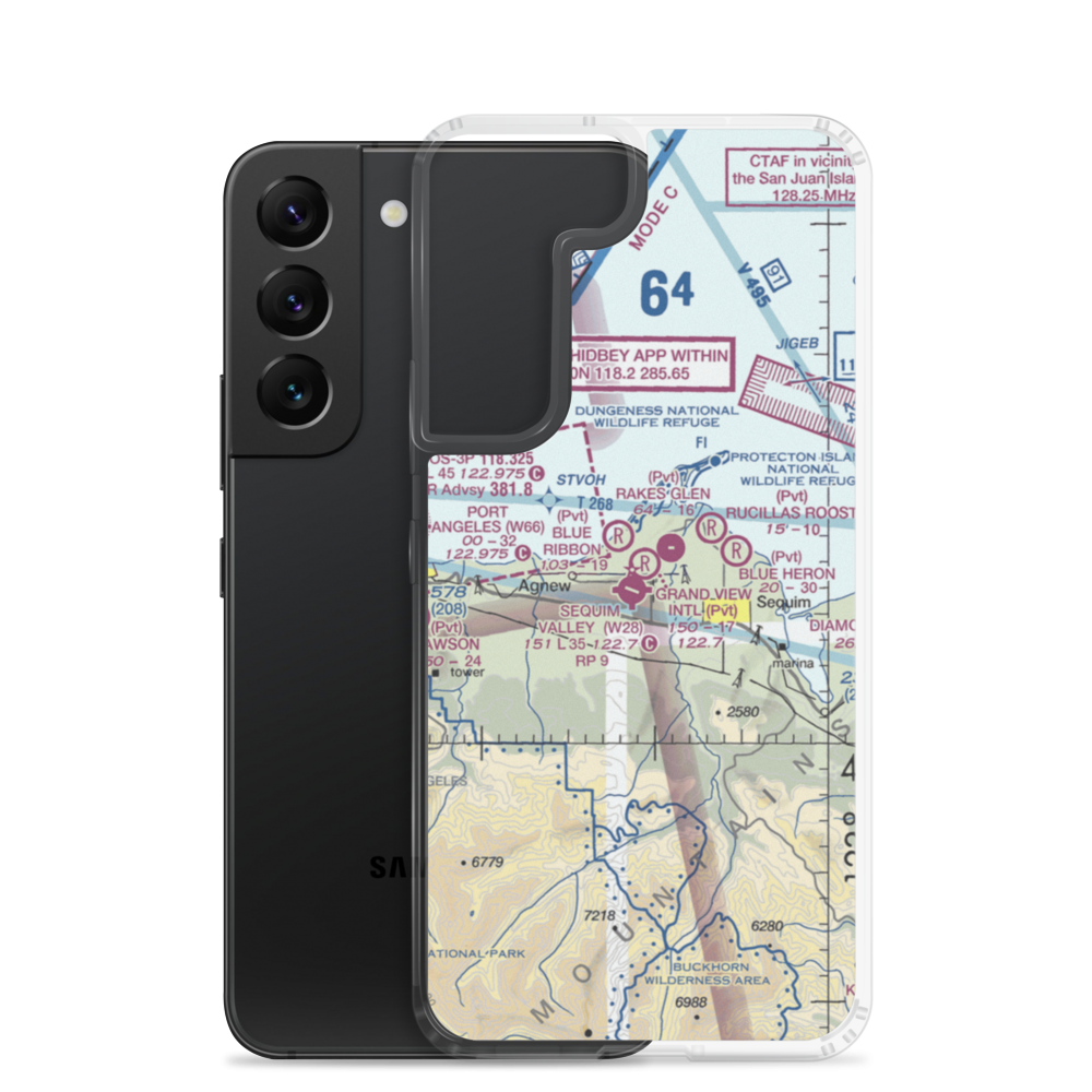 Grand View International Airport (WN23) VFR Sectional Samsung Case Samsung Galaxy S22 model shown