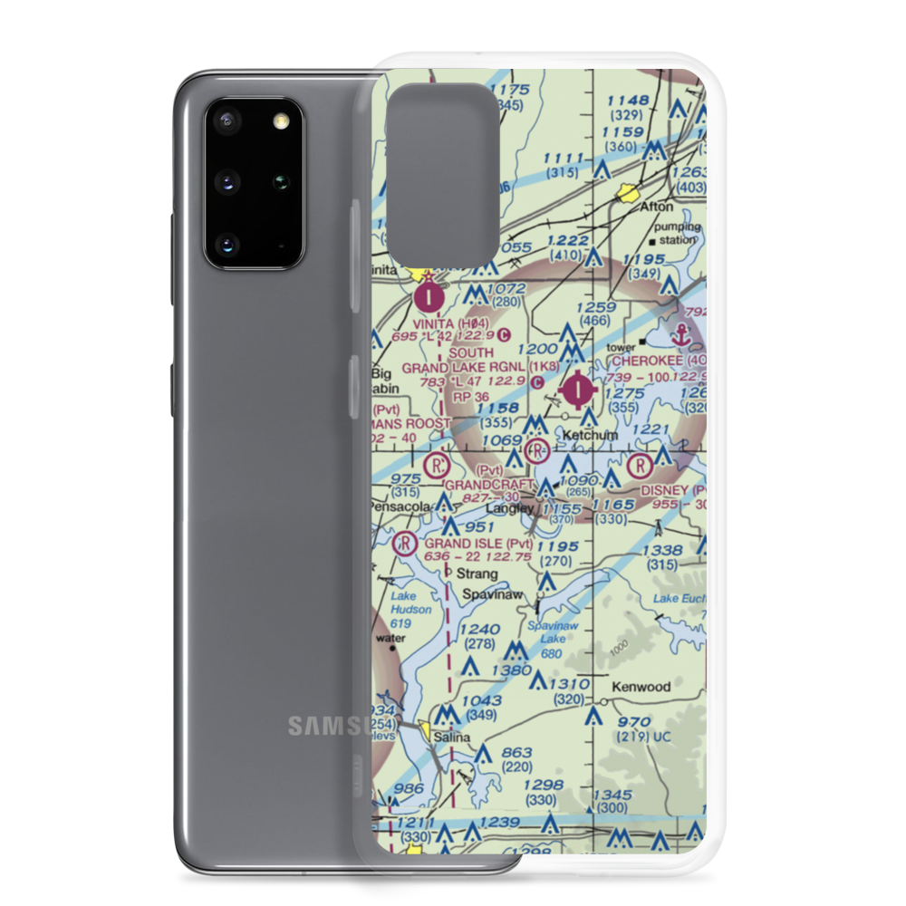 Grandcraft Landing Strip (OK30) VFR Sectional Samsung Case Samsung Galaxy S20 Plus model shown