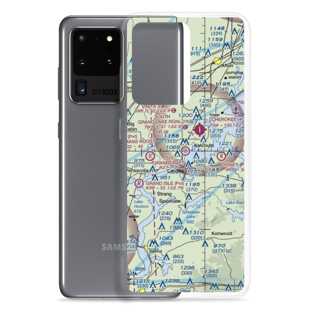 Grandcraft Landing Strip (OK30) VFR Sectional Samsung Case Samsung Galaxy S20 Ultra model shown