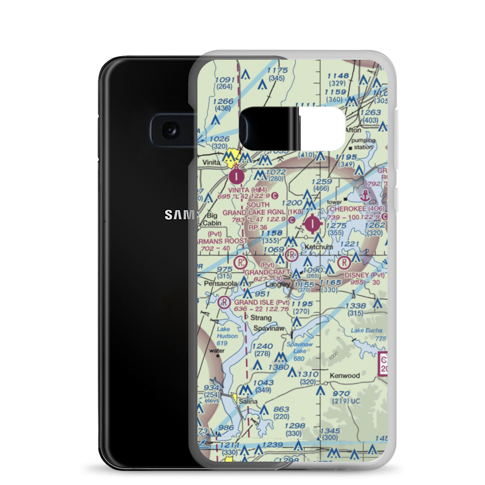 Grandcraft Landing Strip (OK30) VFR Sectional Samsung Case Samsung Galaxy S10e model shown