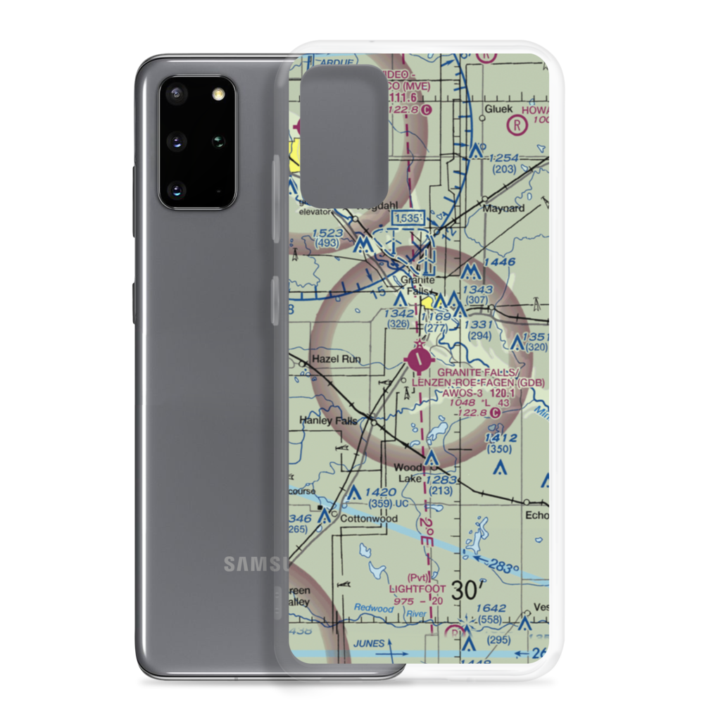 Granite Falls Municipal-Lenzen-Roe Memorial Field (GDB) VFR Sectional Samsung Case Samsung Galaxy S20 Plus model shown